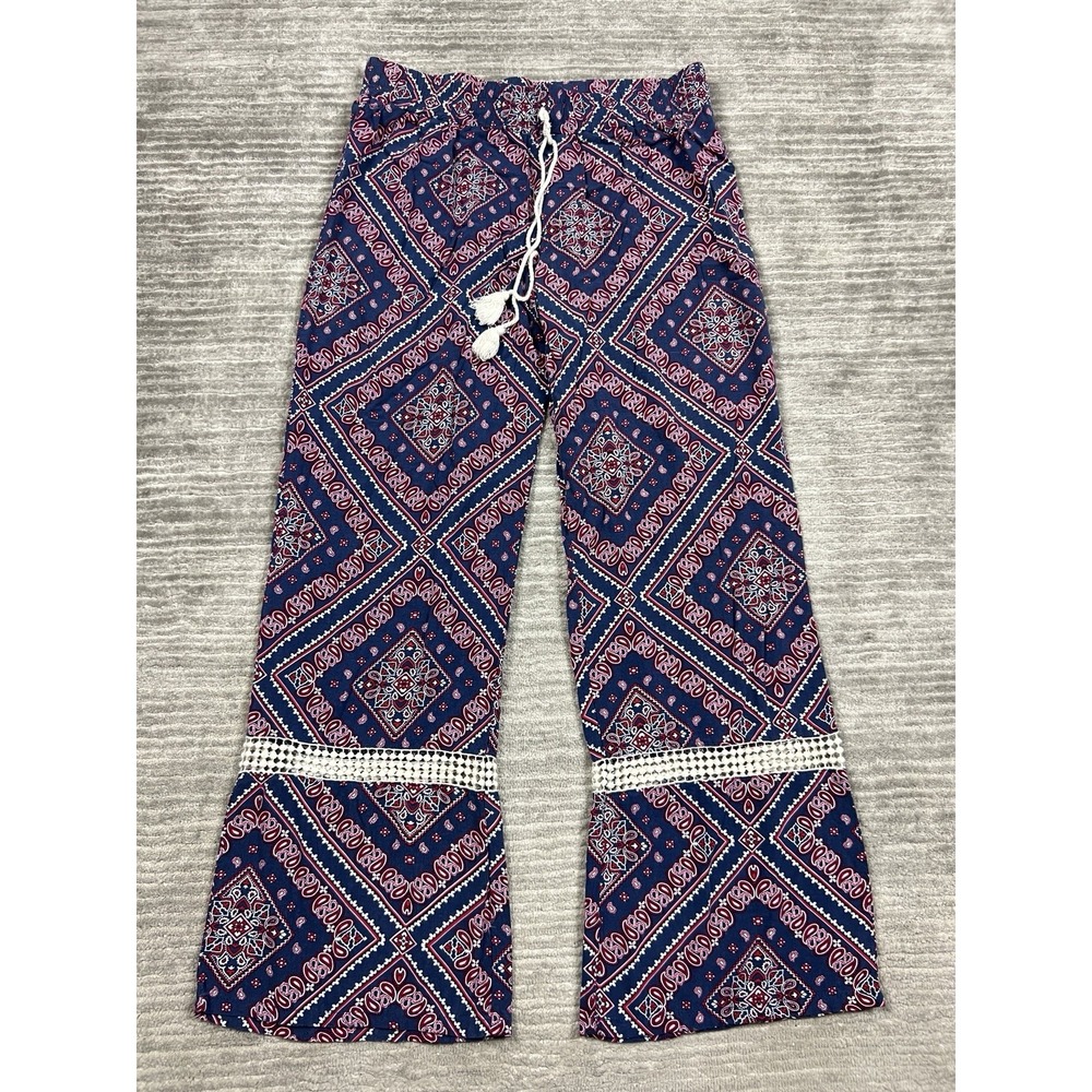 Gypsies & Moondust‎ Pajama Pants Womens XL Blue Paisley Pull On